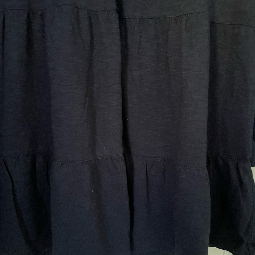 J Jill Navy Blue Tiered Top medium - Picture 3 of 4